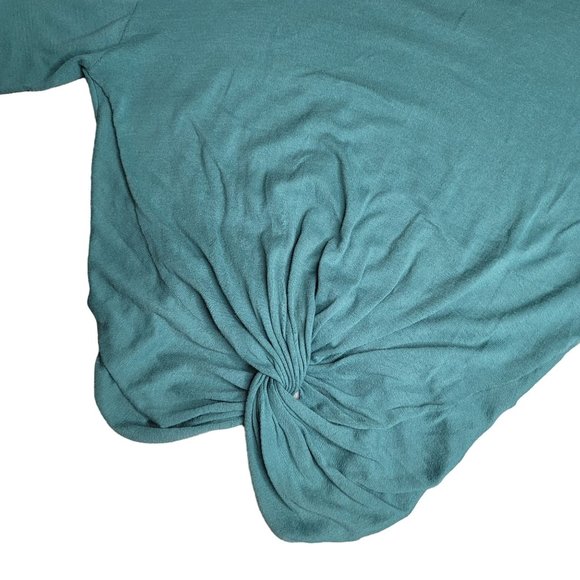 Zara knit twist front crop top tee shirt green blue size medium - Picture 5 of 5